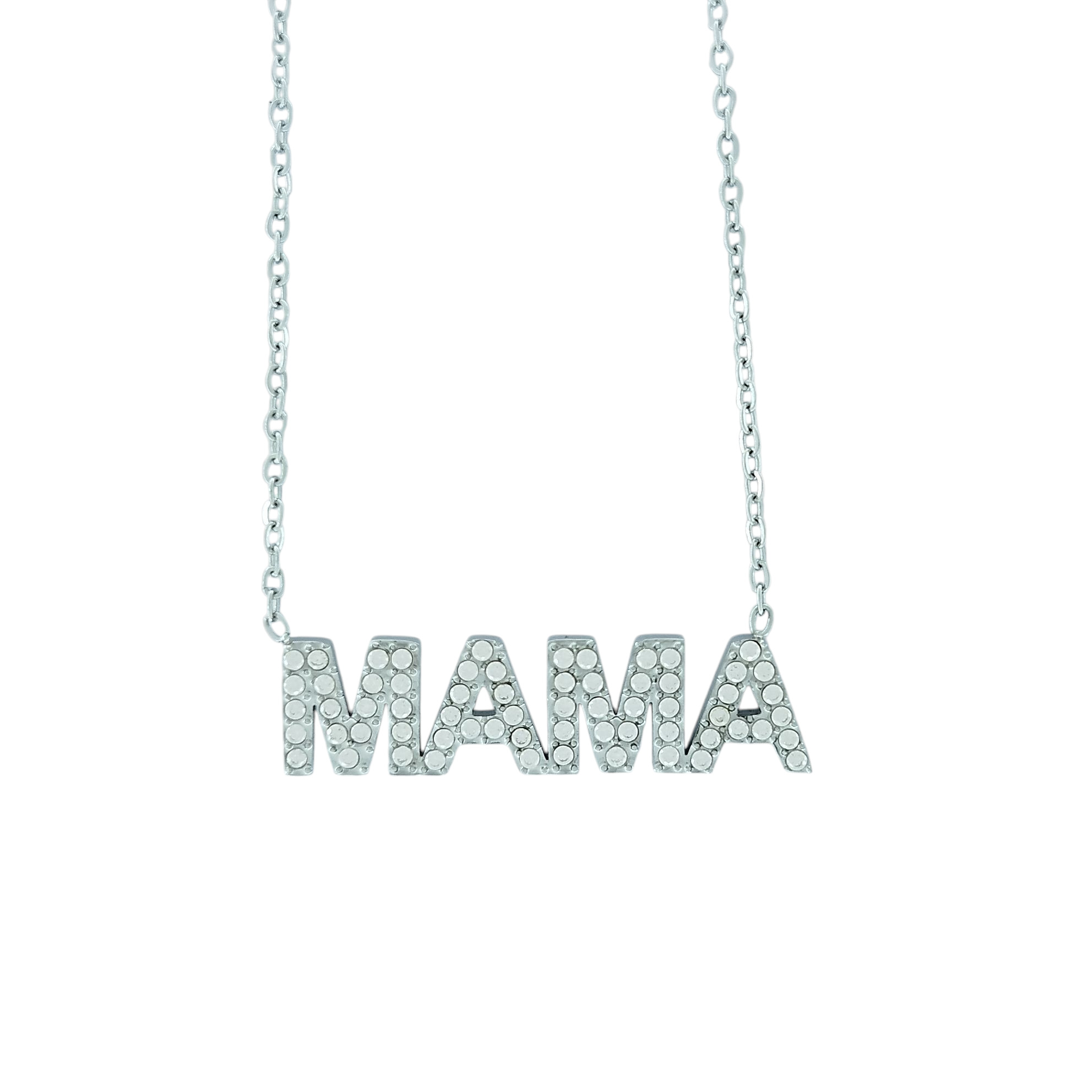 Κολιέ mama από Ατσάλι με Strass